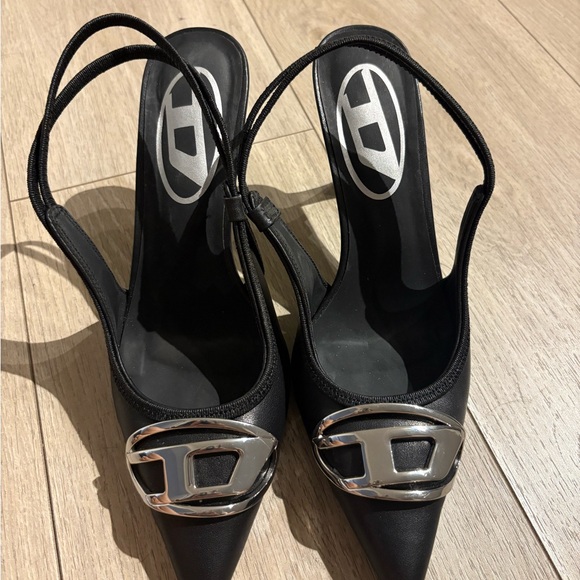 Diesel Shoes - Diesel Black Heels with Silver Accent